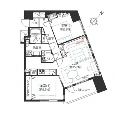 間取り図（販１マンション）　-